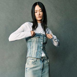 ZARA Woman Corset Top strapless Sexy TRF Denim Metal Button Blue L Nwt